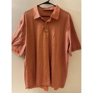Bobby Jones Mens Size 2XL Short Sleeve Golf‎ Polo Cotton Orange Stripe